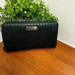 Adrienne Vittadini Studio Zip Around Black Wallet